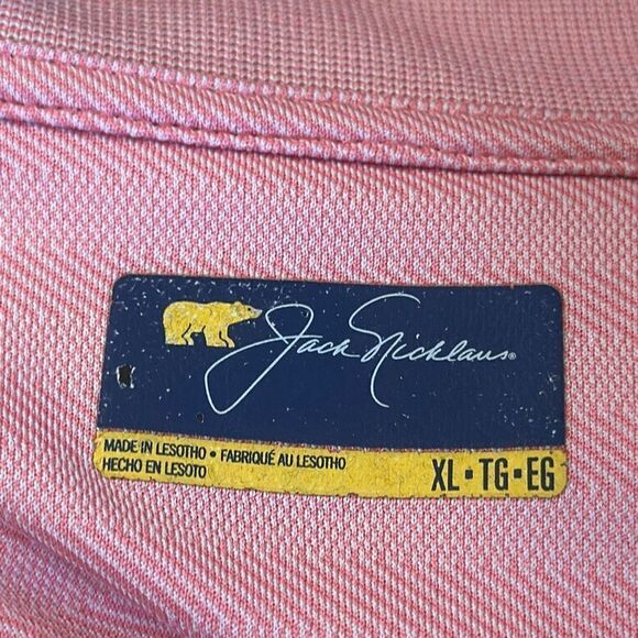 Men's XL Jack Nicklaus Pink Short Sleeve Golf Polo Shirt - Picture 7 of 8